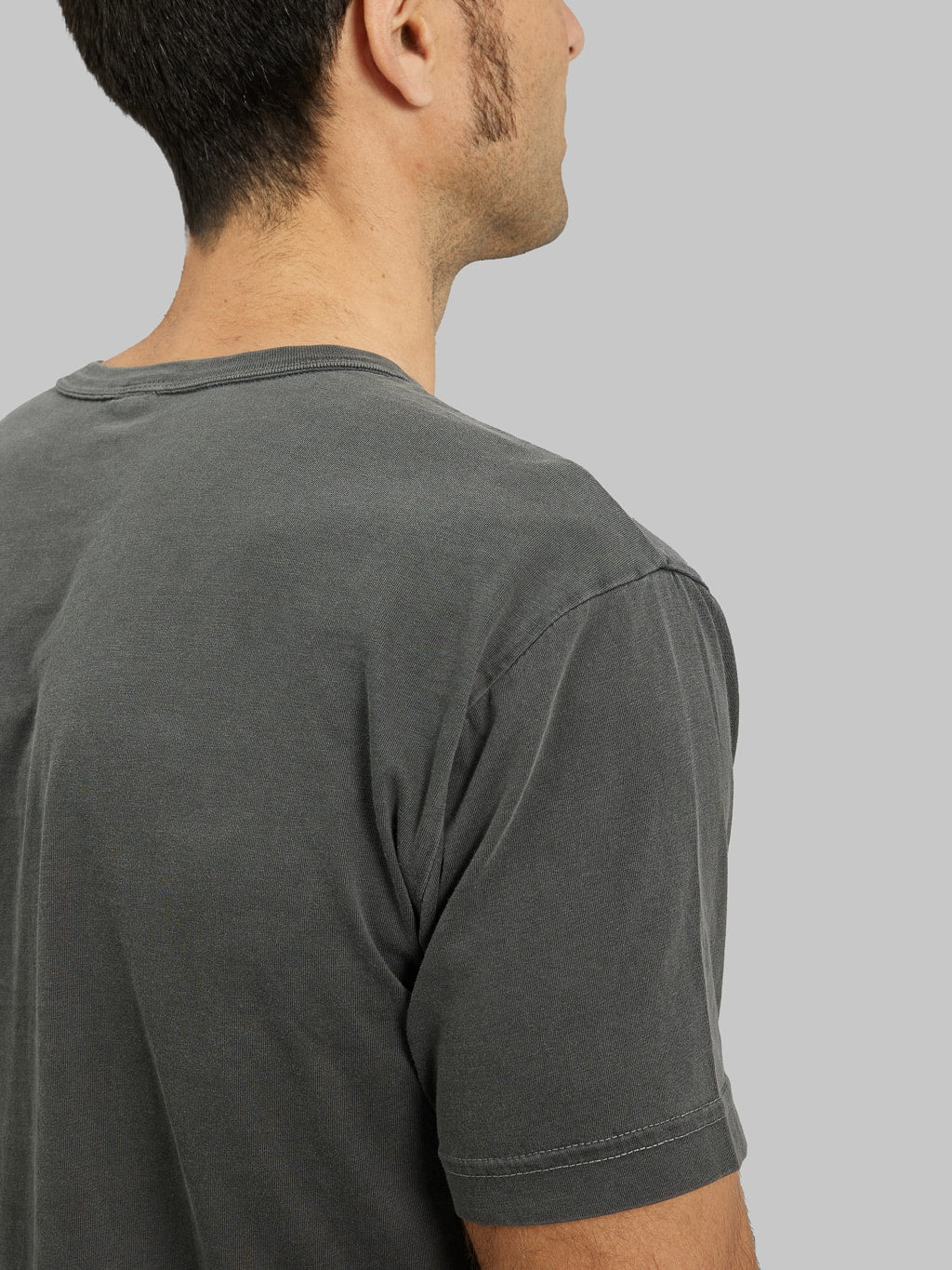3sixteen Garment Dyed Pima Pocket Tshirt smoke back details