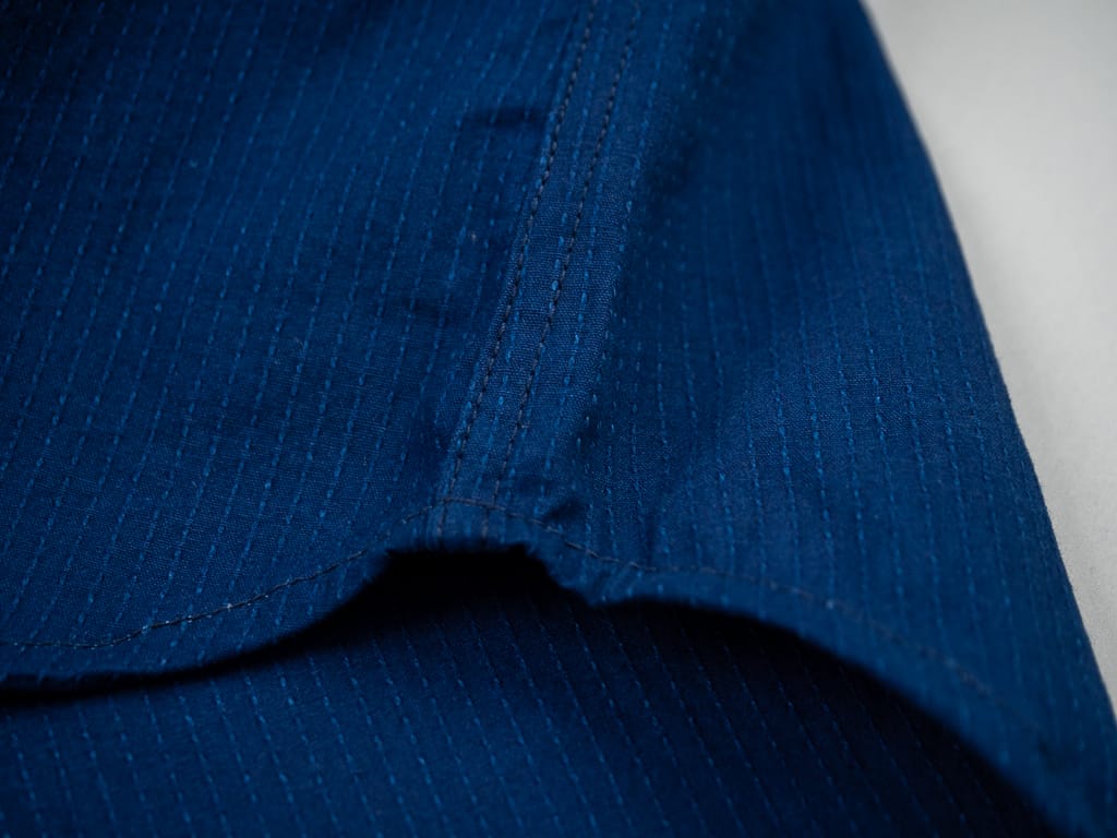 3sixteen Long Sleeve Button Down Indigo Sashiko detail