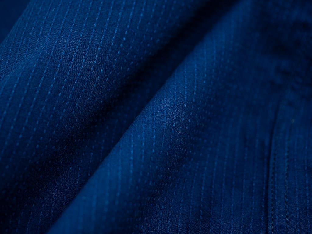 3sixteen Long Sleeve Button Down Indigo Sashiko fabric texture
