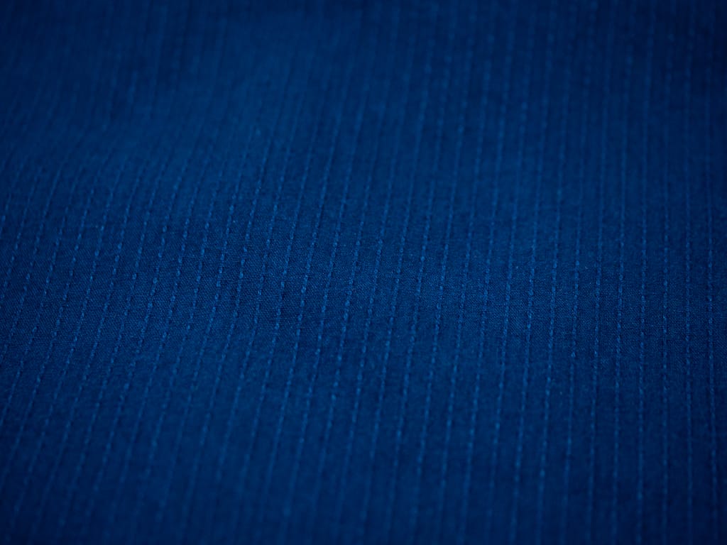 3sixteen Long Sleeve Button Down Indigo Sashiko fabric closeup