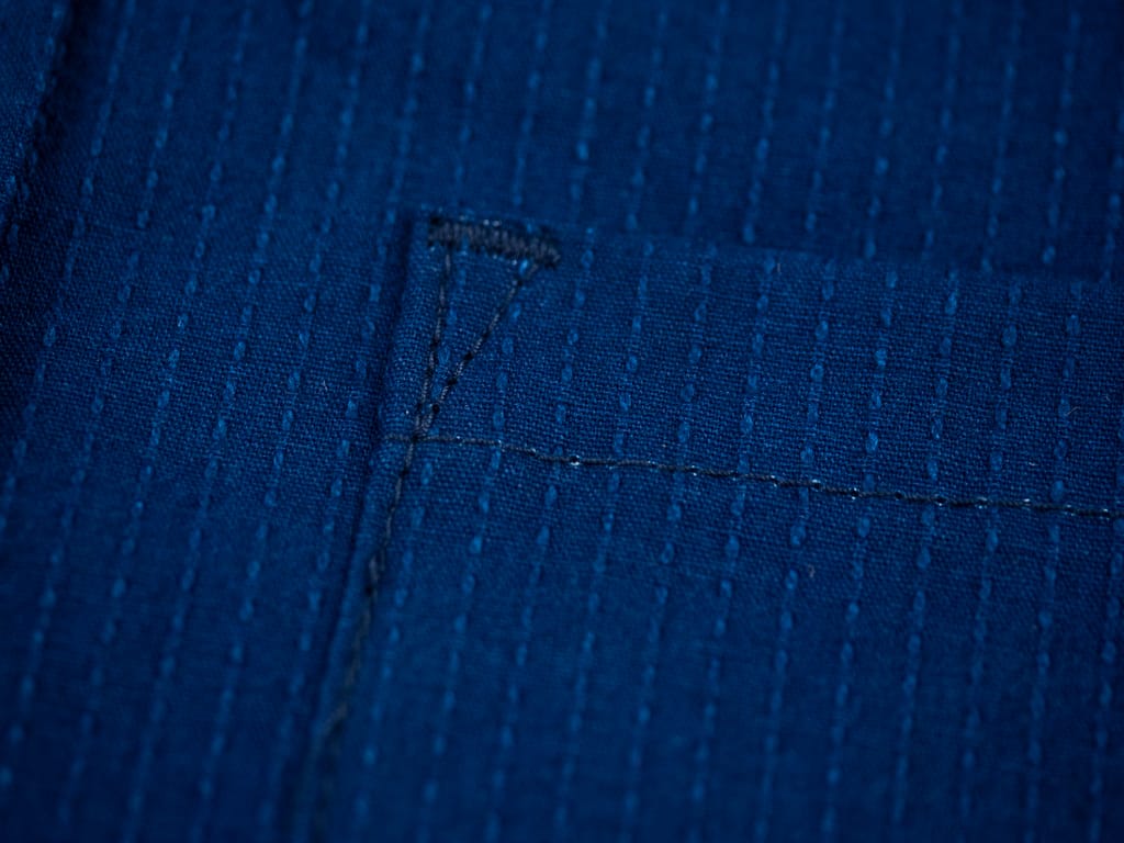 3sixteen Long Sleeve Button Down Indigo Sashiko stitching