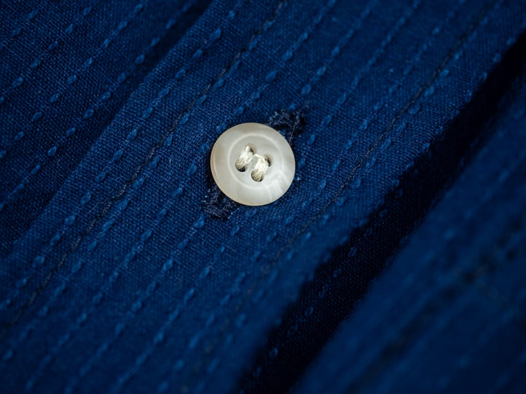 3sixteen Long Sleeve Button Down Indigo Sashiko urea button