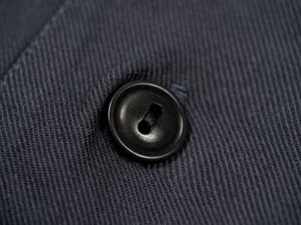 3sixteen baseball shirt smoke corozo button close up