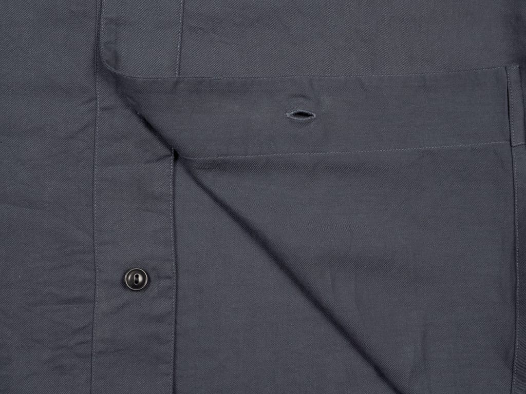3sixteen baseball shirt smoke fabric and buttons close up
