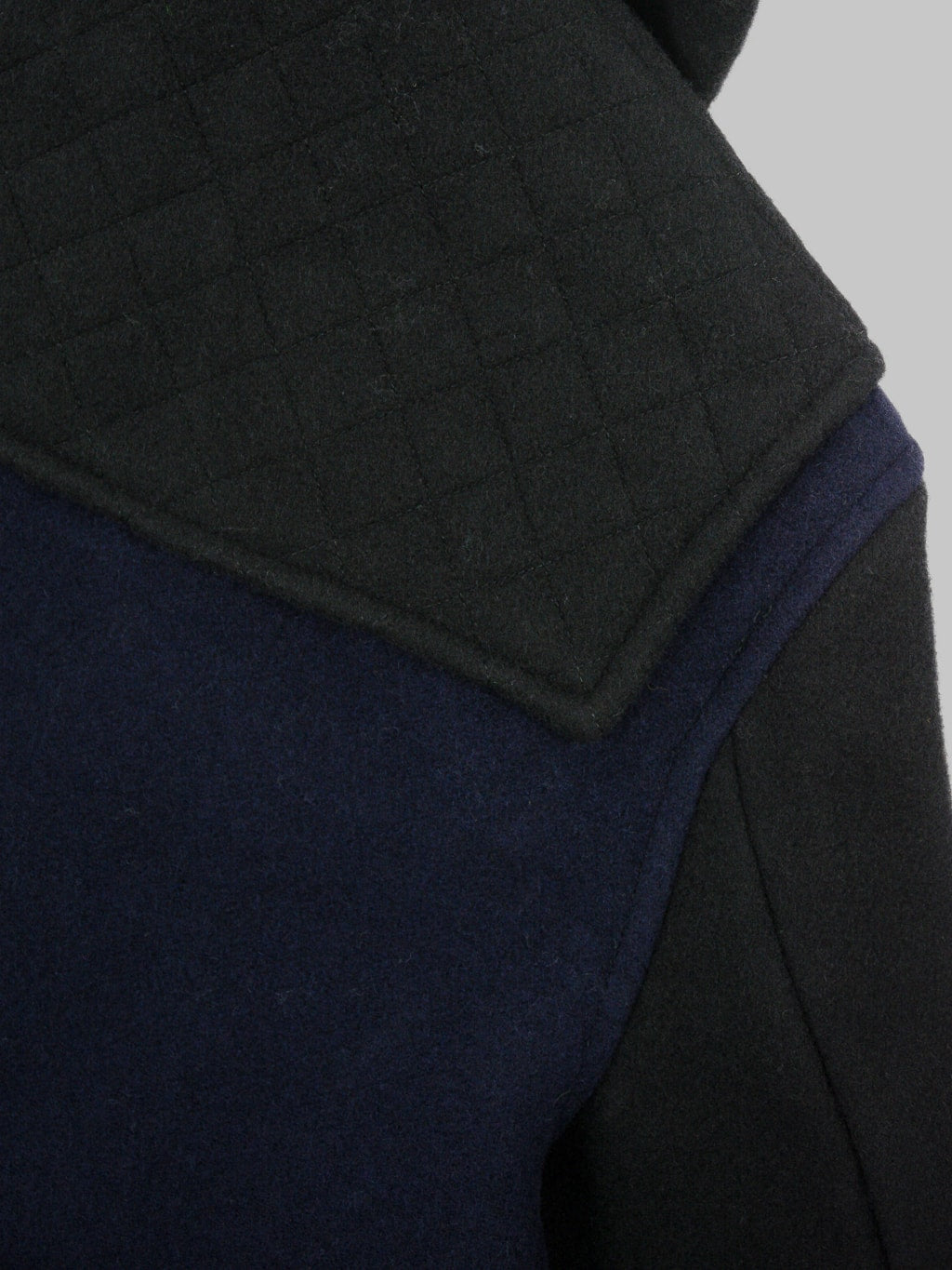 3sixteen x Gloverall Monty Duffle Coat black navy shoulder cape