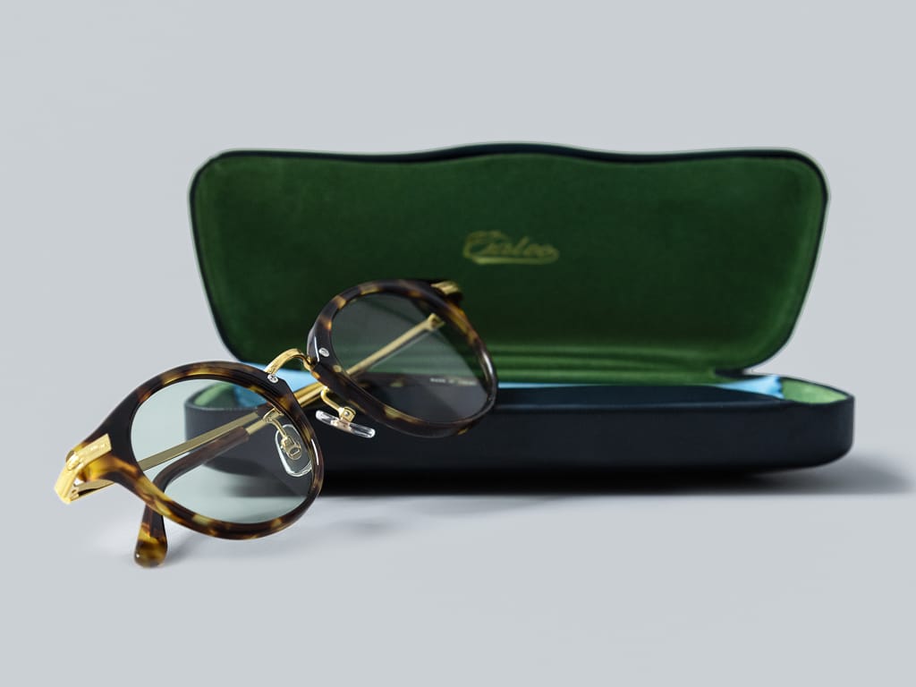 Calee Combi Type Glasses Demi Green acetate frame case