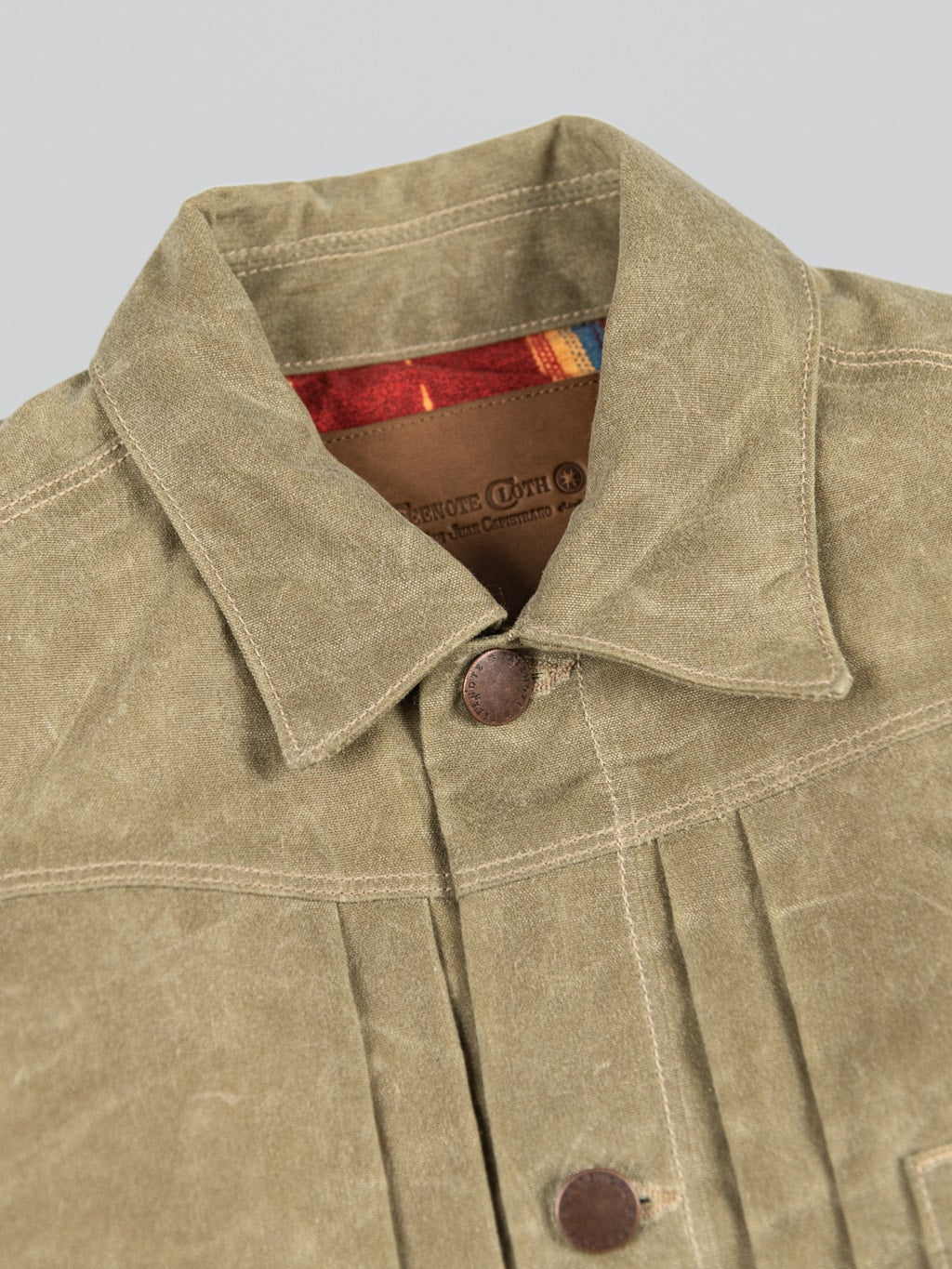 Freenote Cloth Riders Jacket Waxed Canvas Tobacco collar metal button
