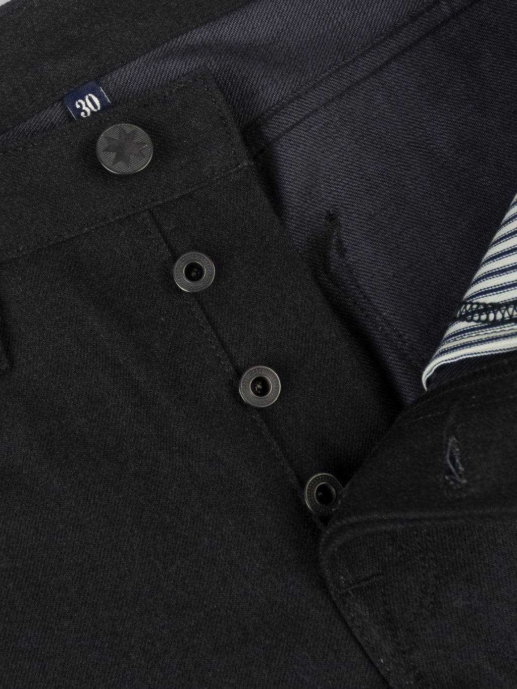 Freenote Cloth Rios Black Grey Japanese Denim Slim Straight Jeans black buttons