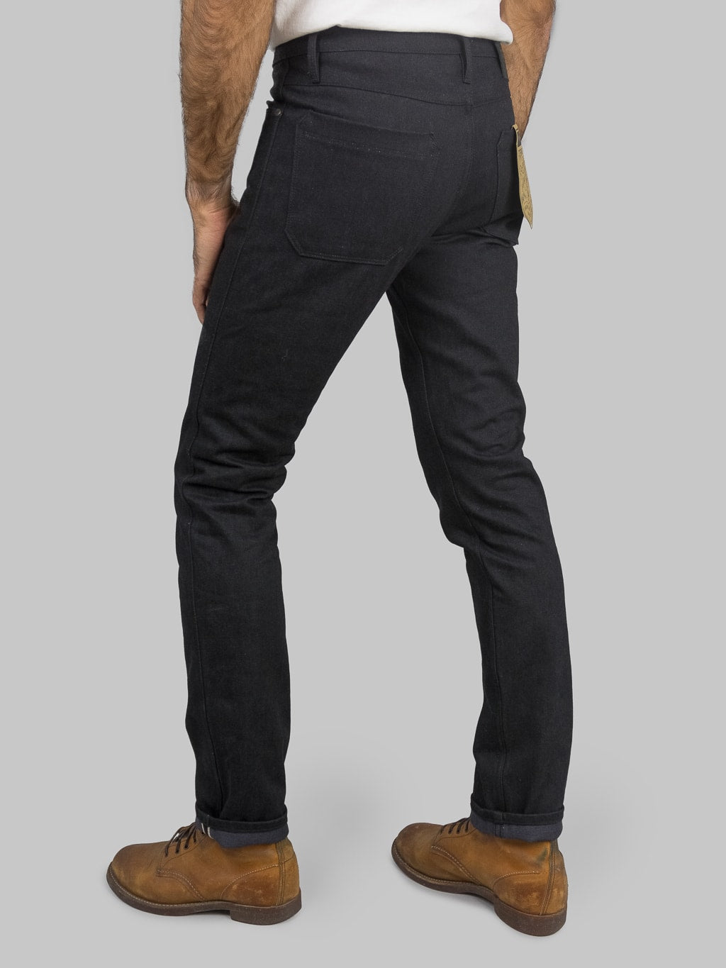 Freenote Cloth Rios Black Grey Japanese Denim Slim Straight Jeans back
