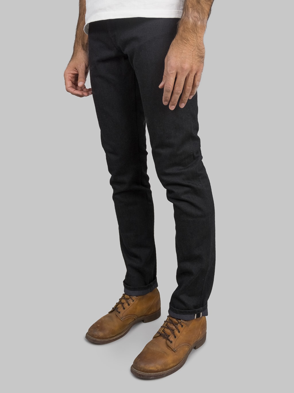Freenote Cloth Rios Black Grey Japanese Denim Slim Straight Jeans side fit