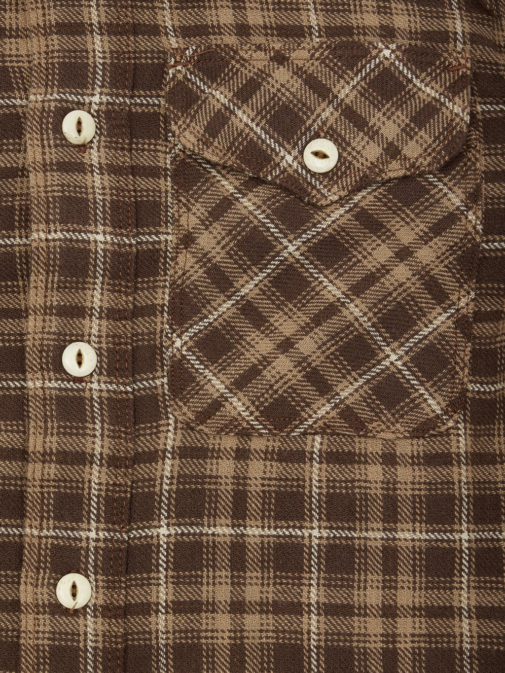 Freenote Cloth Wells Shirt Brown chest pocket