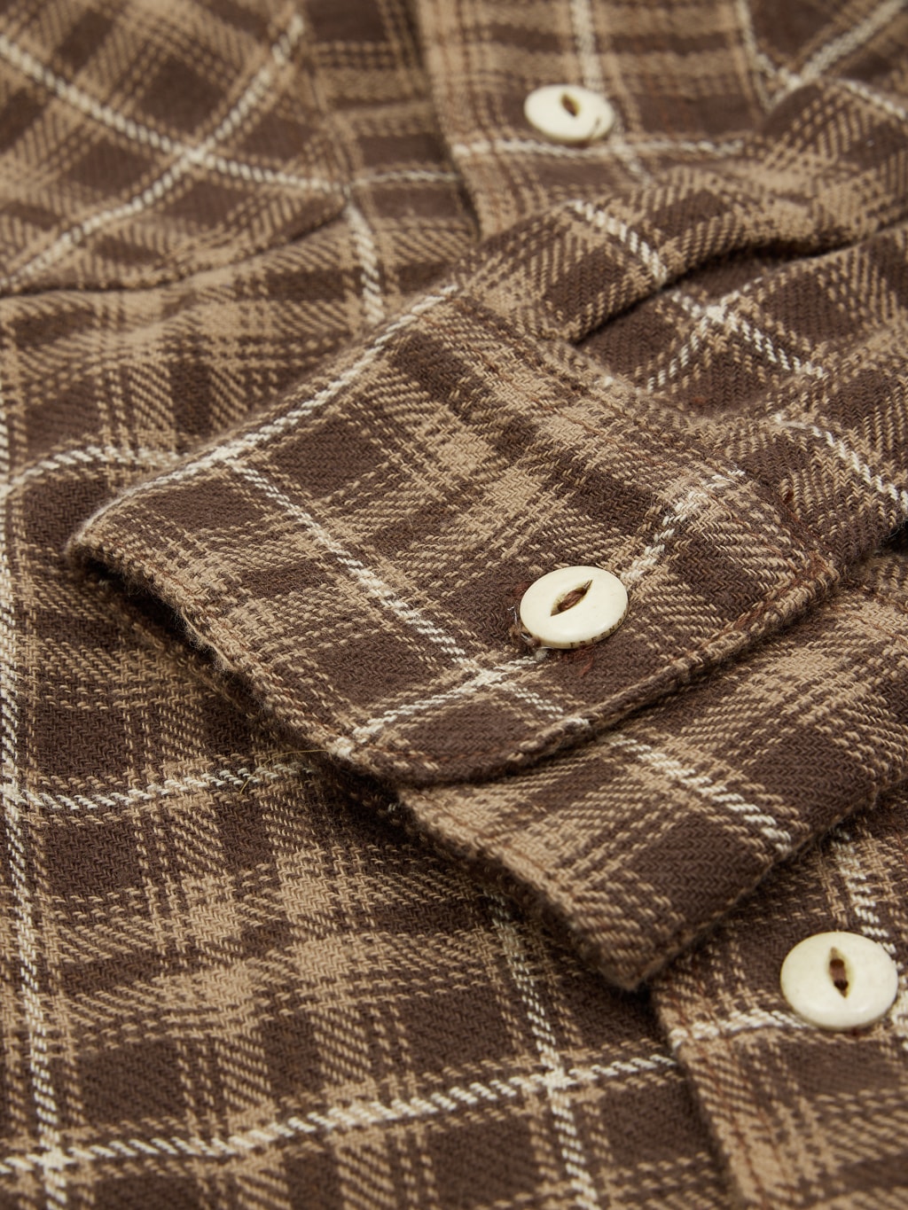 Freenote Cloth Wells Shirt Brown cuff closeup