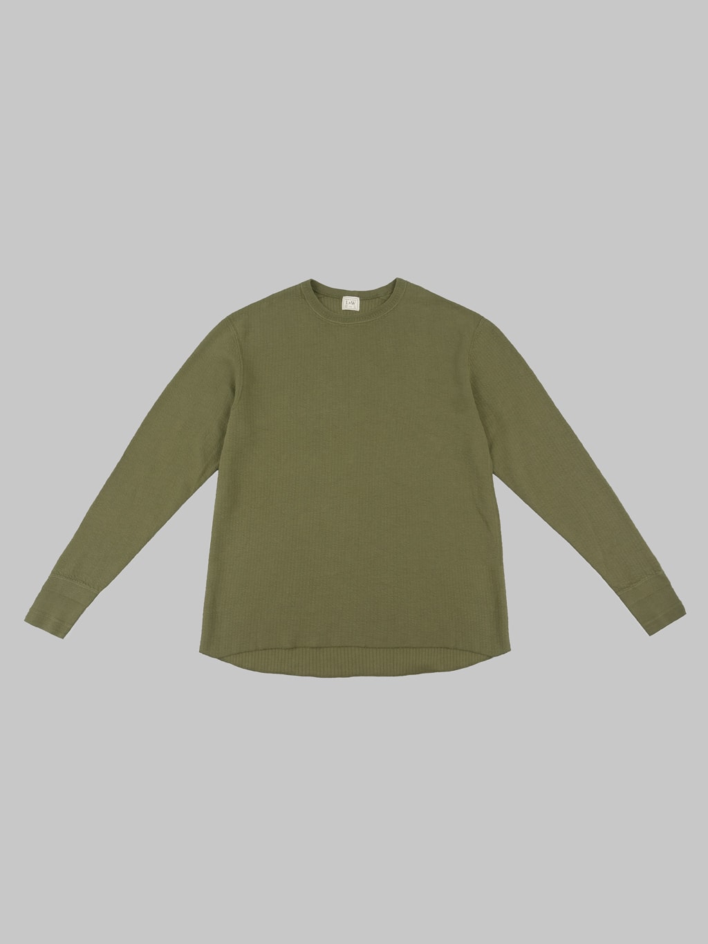 Loop Weft Double Face Jacquard crewneck Thermal army olive 100 cotton