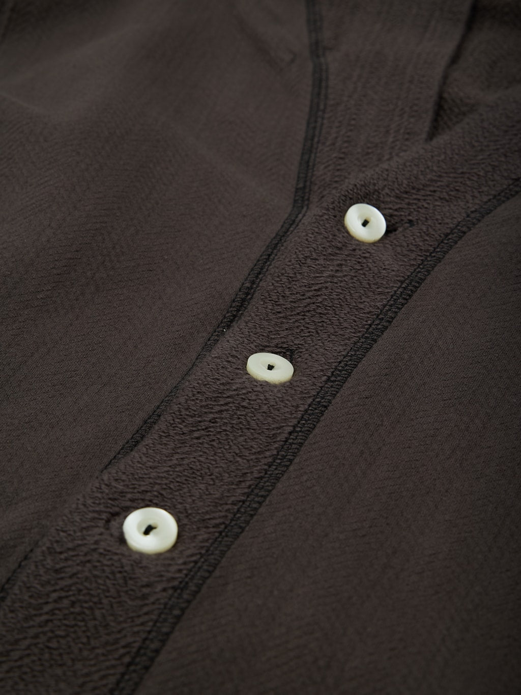 Loop Weft Herringbone Pile Shawl Collar Cardigan Antique Black chest buttons