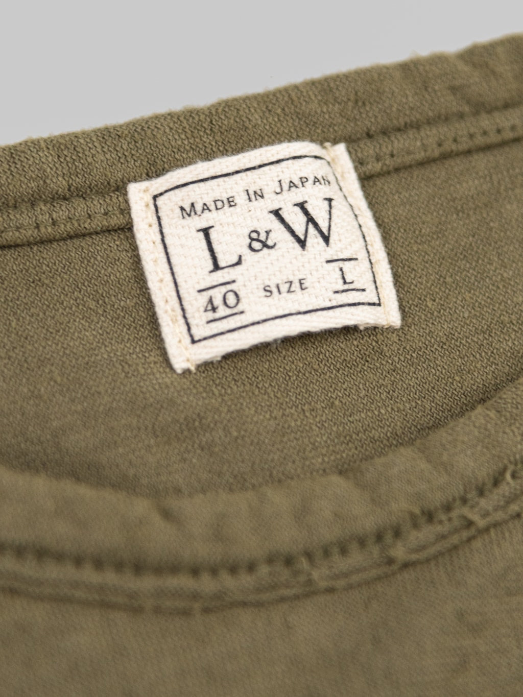 Loop and Weft Dual Layered Knit raw edge pocket TShirt olive label