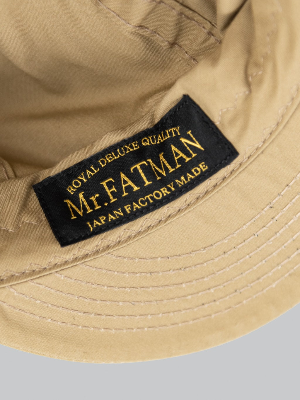 Mr Fatman Reverse Cap Beige cotton brand tag