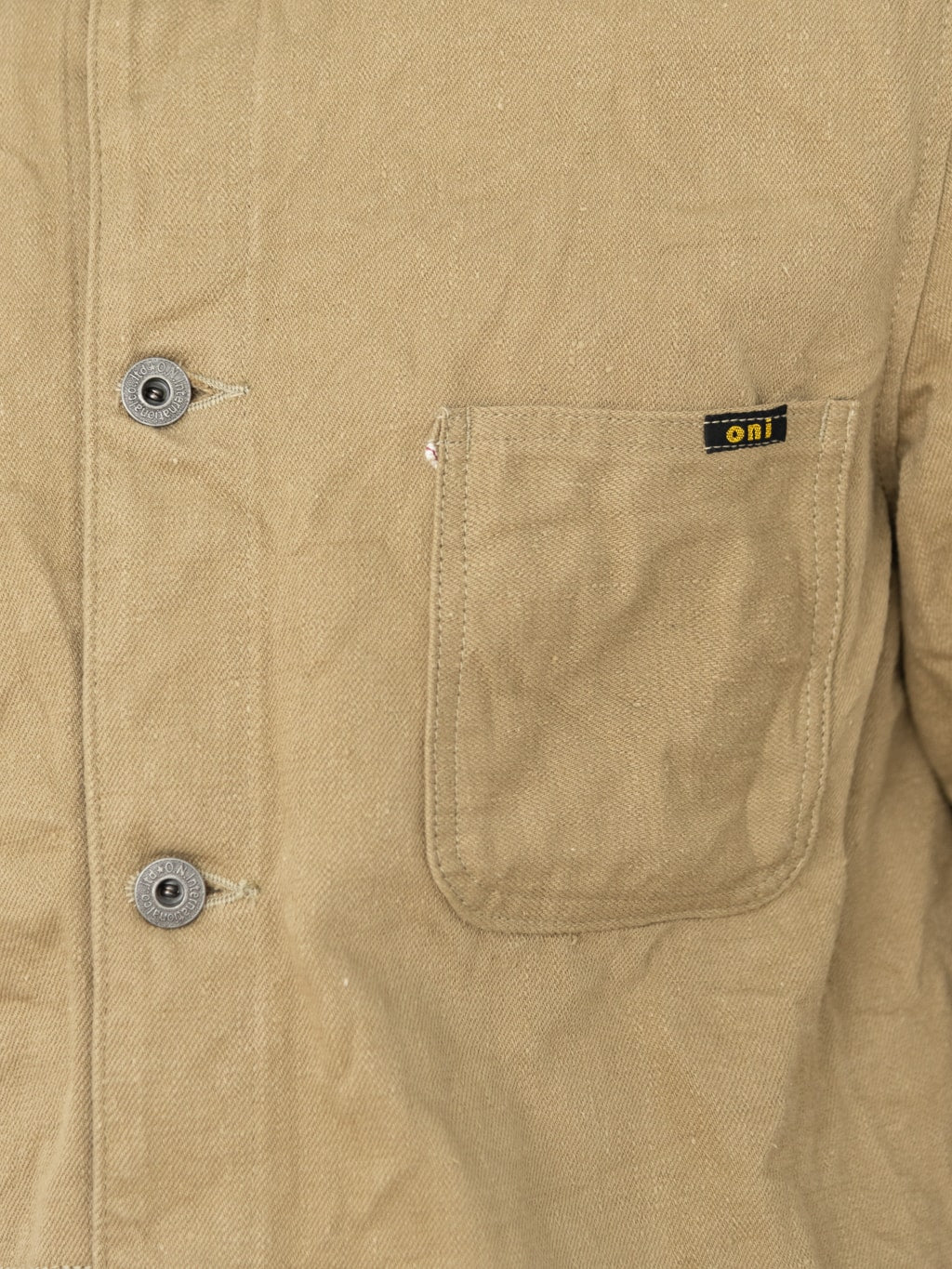 ONI Denim 03501 Sulfur Coverall Jacket Khaki Beige chest pocket