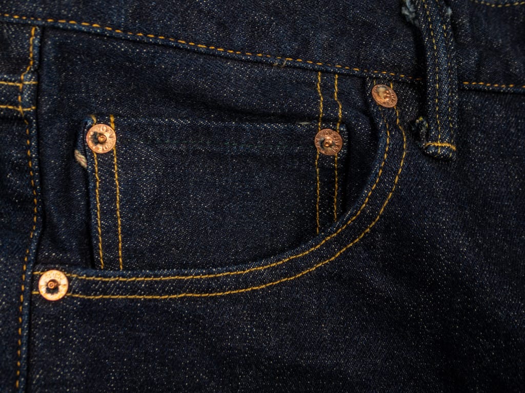 ONI Denim Beige Overdye Stretch Relax Tapered Jeans Coin Pocket Detail