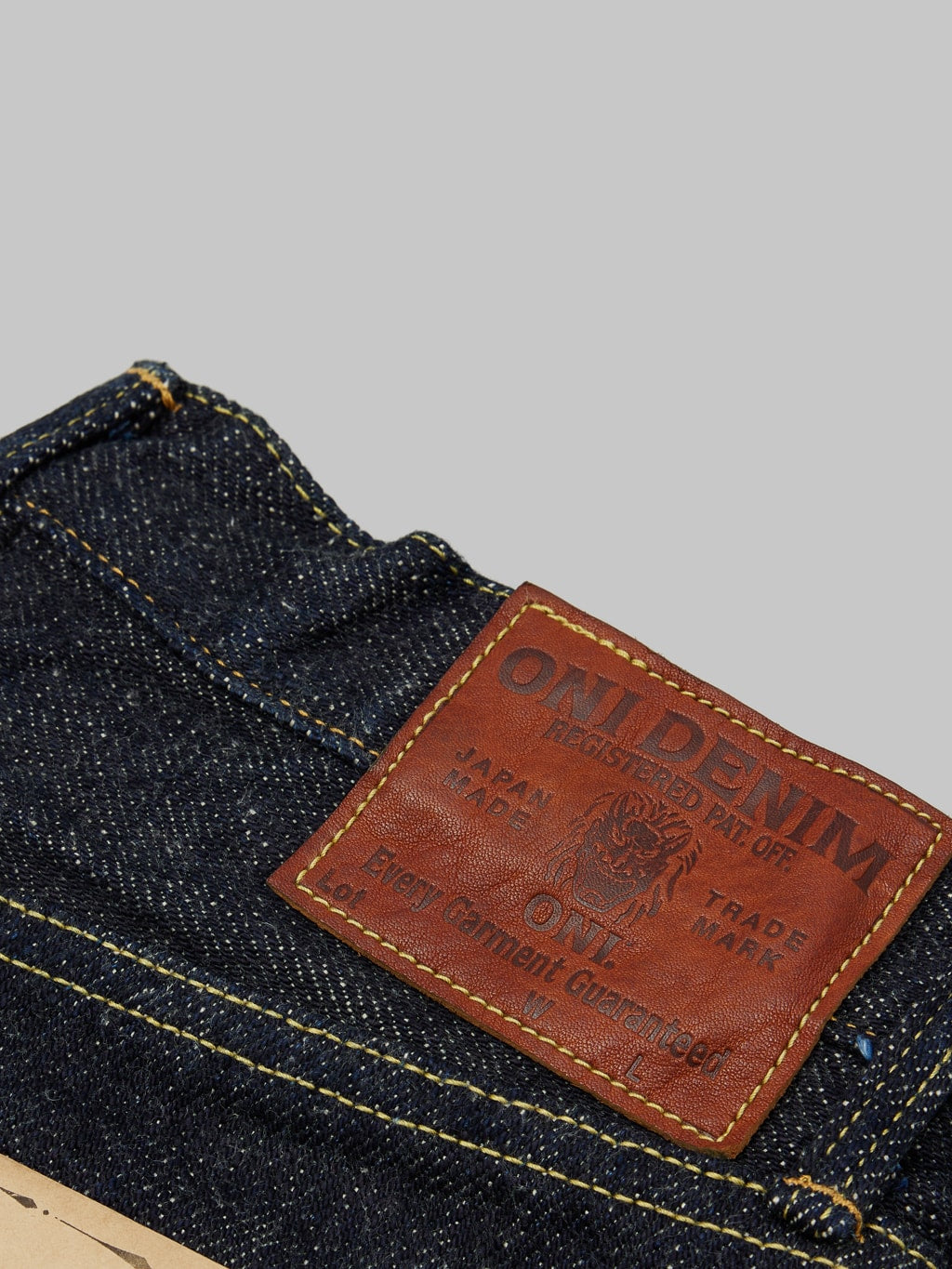 ONI Denim 246DIZR Dark Indigo Secret Denim Jeans  leather patch