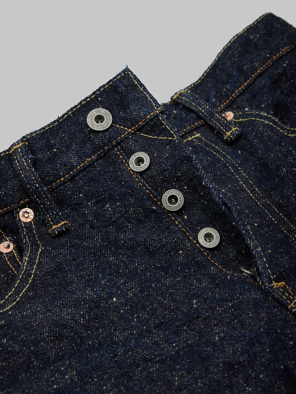 ONI Denim 544 Asphalt 20oz Stylish Tapered Jeans custom copper buttons