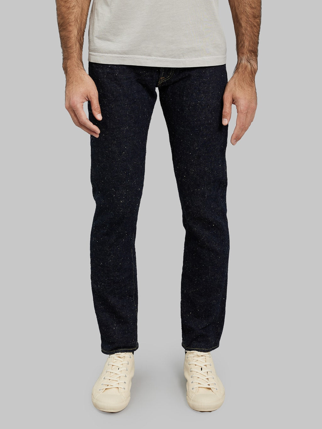 ONI Denim 544 Asphalt 20oz Stylish Tapered Jeans front fit