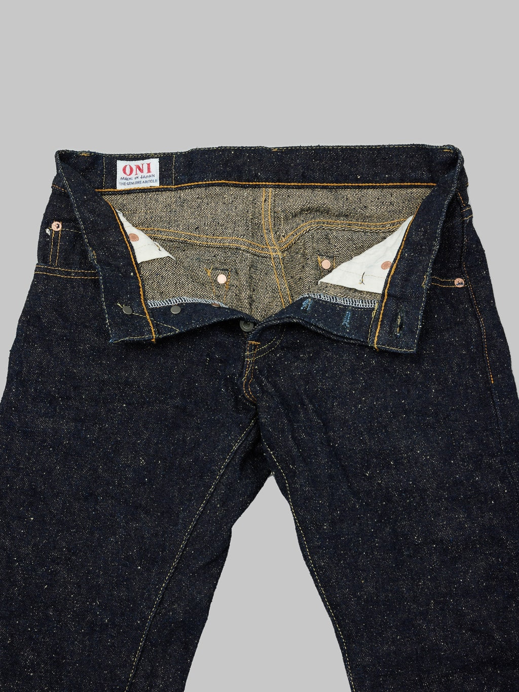 ONI Denim 544 Asphalt 20oz Stylish Tapered Jeans  interior fabric
