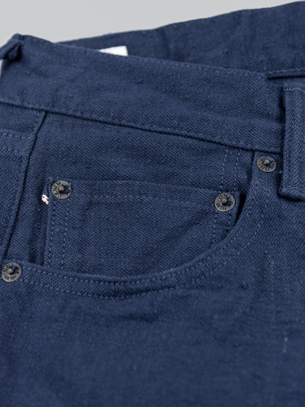 ONI Denim 612 Super Low Tension Navy Relaxed Tapered Jeans rivets
