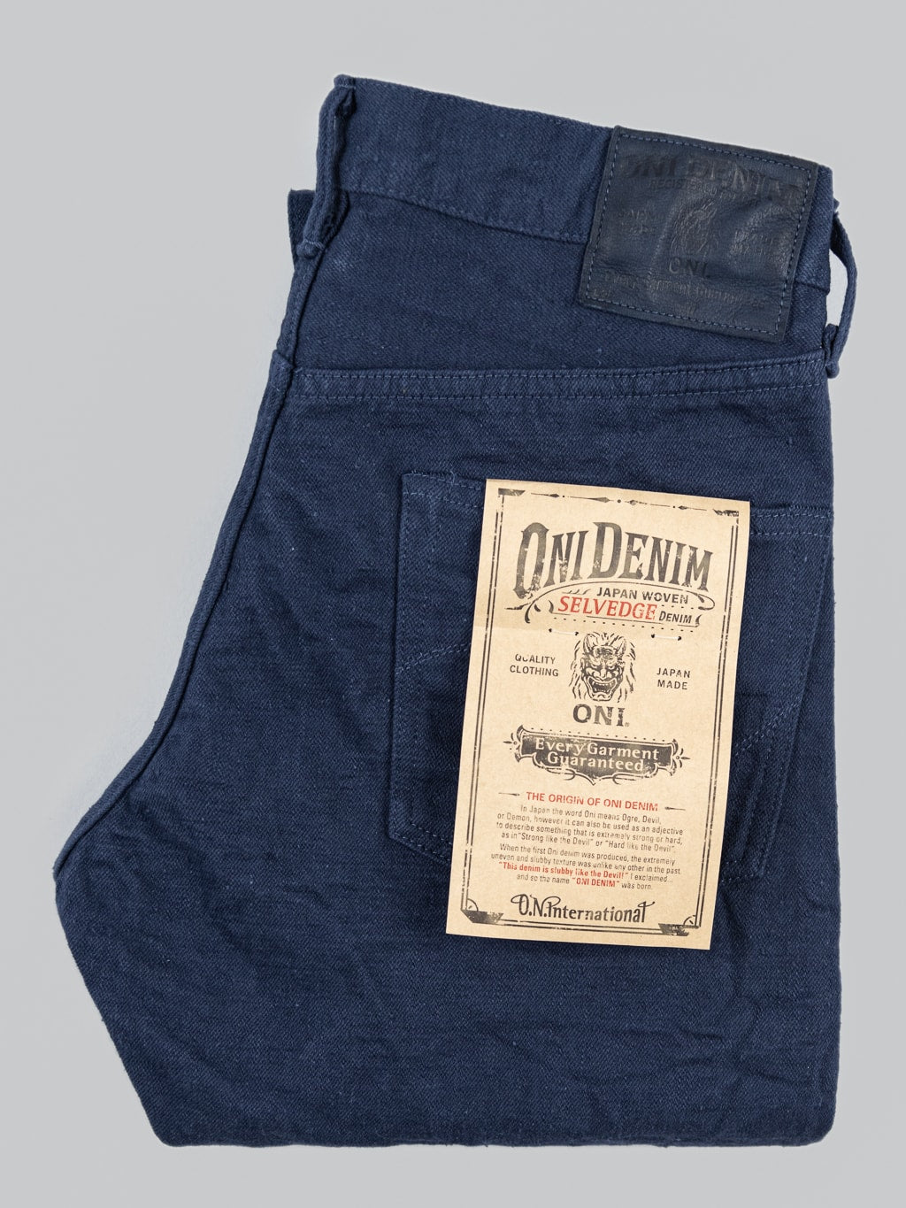 ONI Denim 612 Super Low Tension Navy Relaxed Tapered Jeans tag