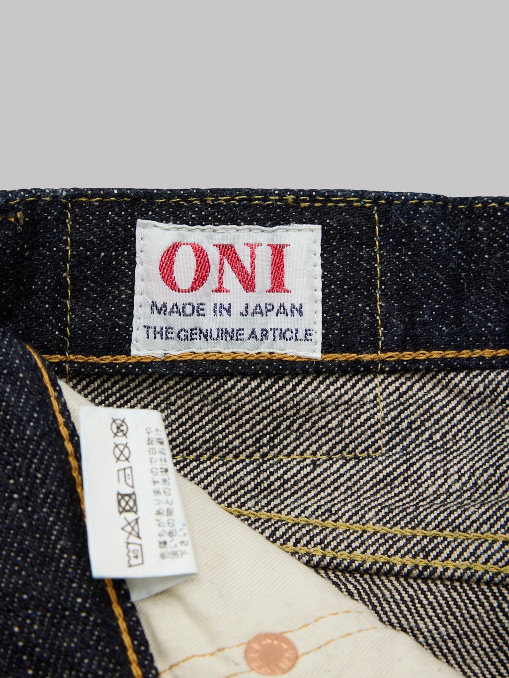 ONI 902DIZR Dark Indigo Secret Denim High Rise Jeans brand tag