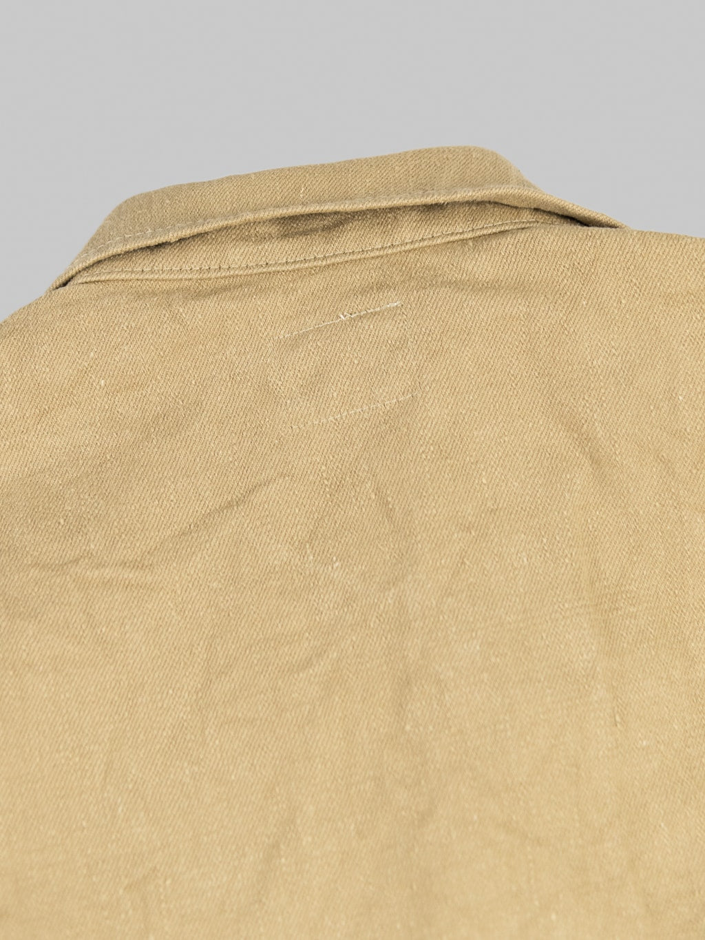 ONI Denim 03501 Sulfur Coverall Jacket Khaki Beige dyed fabric