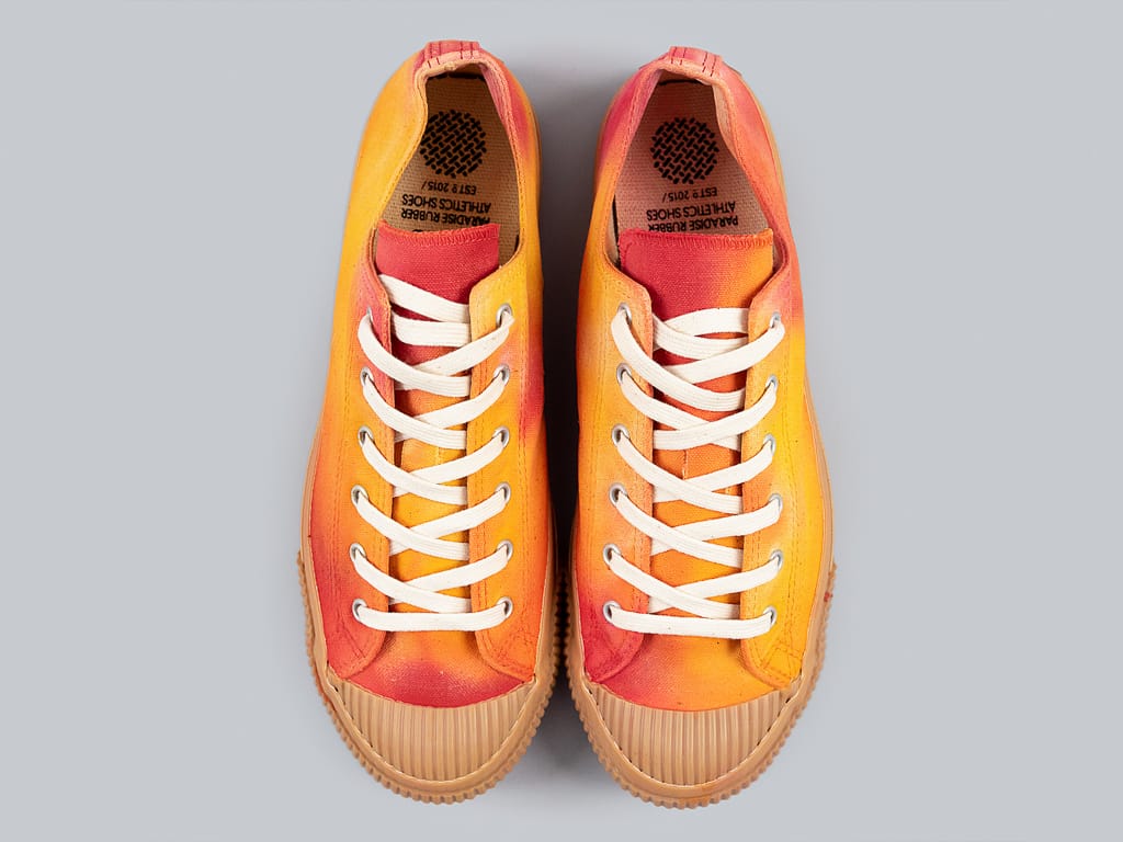 Pras Shellcap LowSneakers Mura uneven dye orange x gum above
