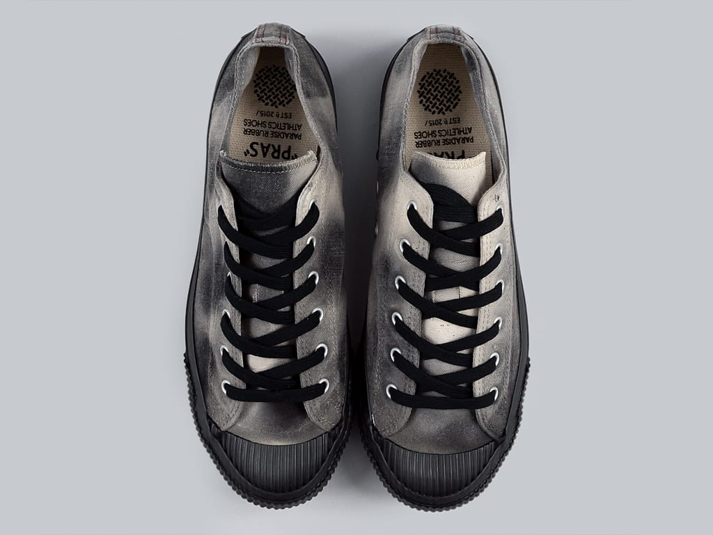 Pras Shellcap Low Sneakers Mura uneven dye gray x black vulcanized