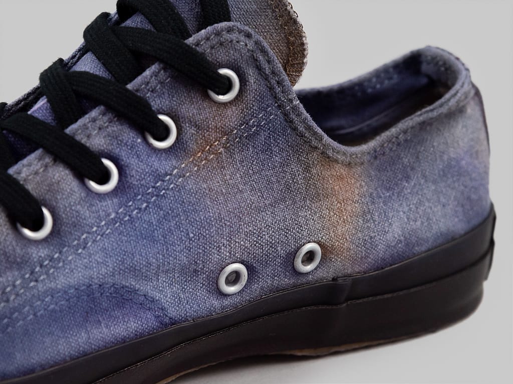 Pras Shellcap Low Sneakers Mura uneven dye navy x black side holes