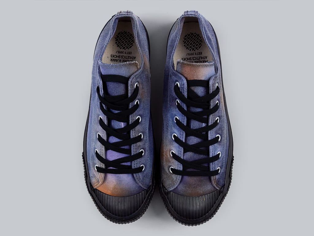 Pras Shellcap Low Sneakers Mura uneven dye navy x black vulvanized above