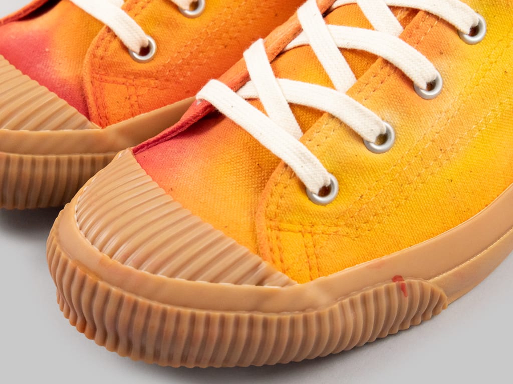 Pras Shellcap LowSneakers Mura uneven dye orange x gum toe shell
