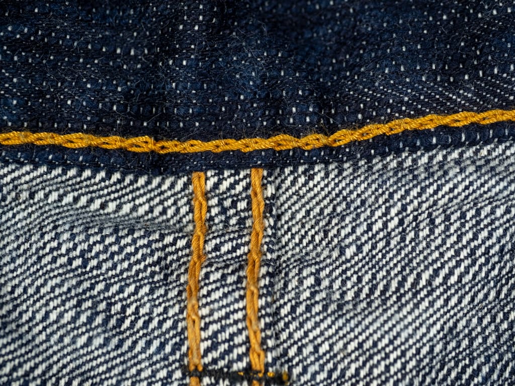 Pure Blue Japan "Aizome Natural Indigo" 17.5oz Jeans Stitching