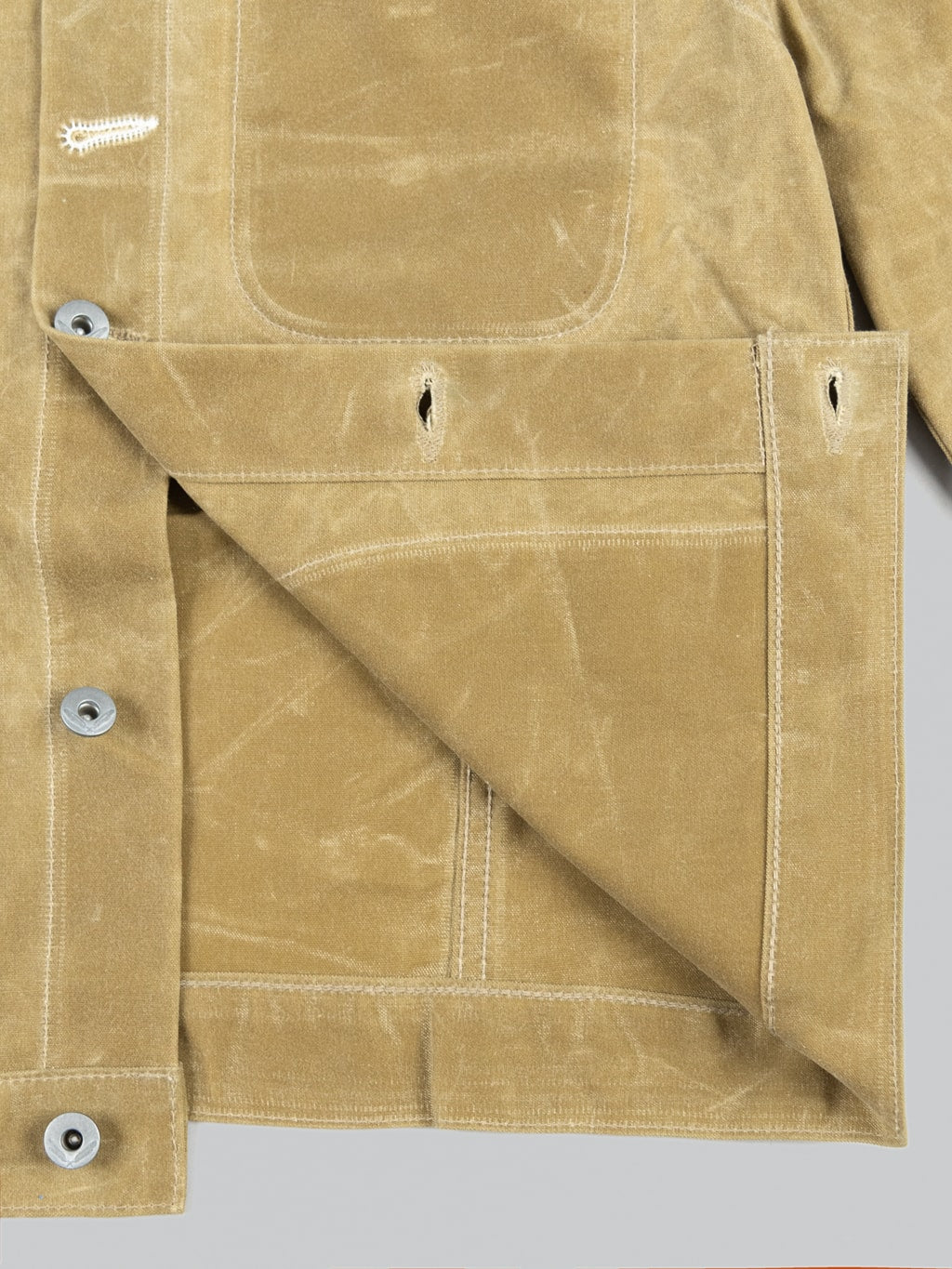 Rogue Territory Waxed Canvas Supply Jacket Tan Ridgeline interior fabric