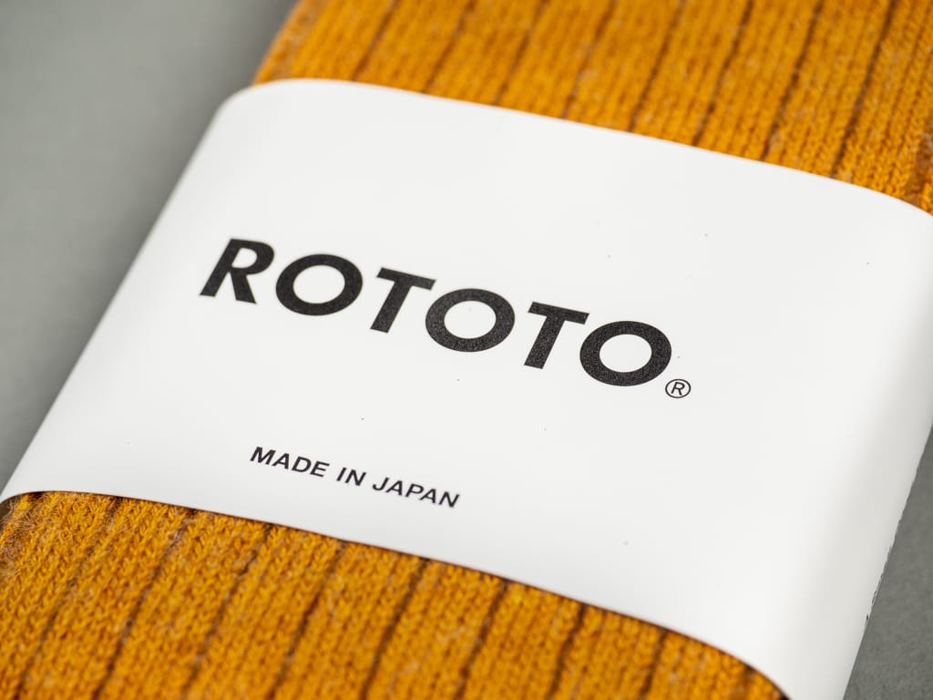 ROTOTO Cotton Wool Ribbed Crew Socks Gold Label