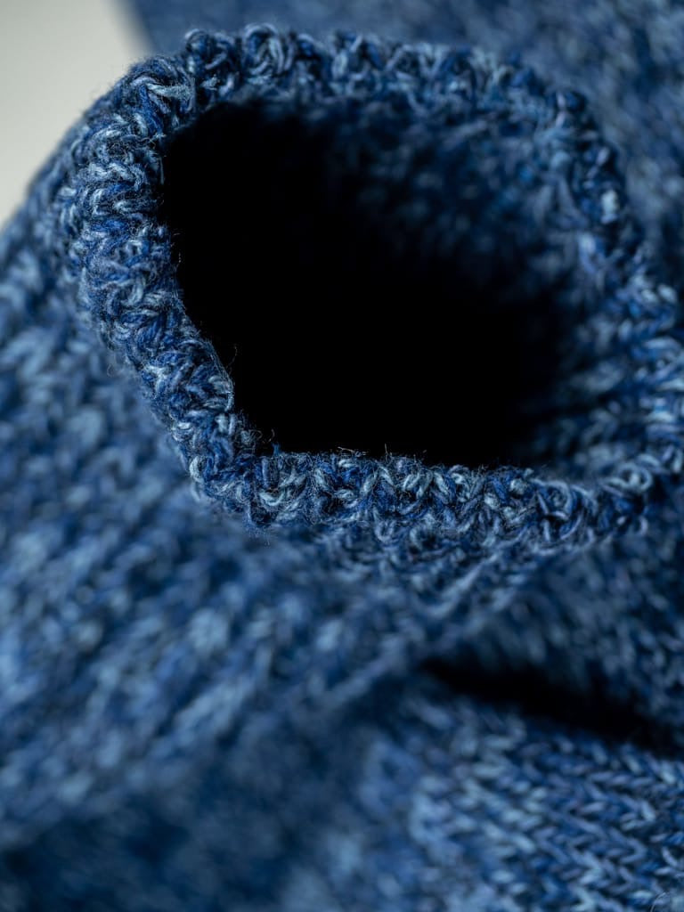 ROTOTO Denim Tone Crew Socks Blue Denim Detail