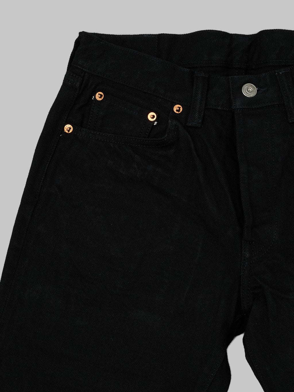 Samurai Jeans Color Fast Black x Black slim straight Jeans details