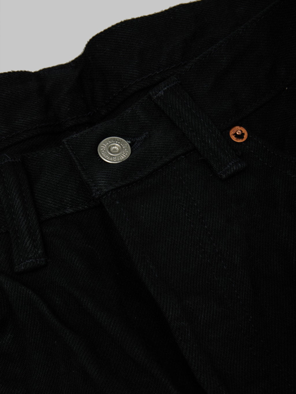 Samurai Jeans Color Fast Black x Black slim straight Jeans iron button