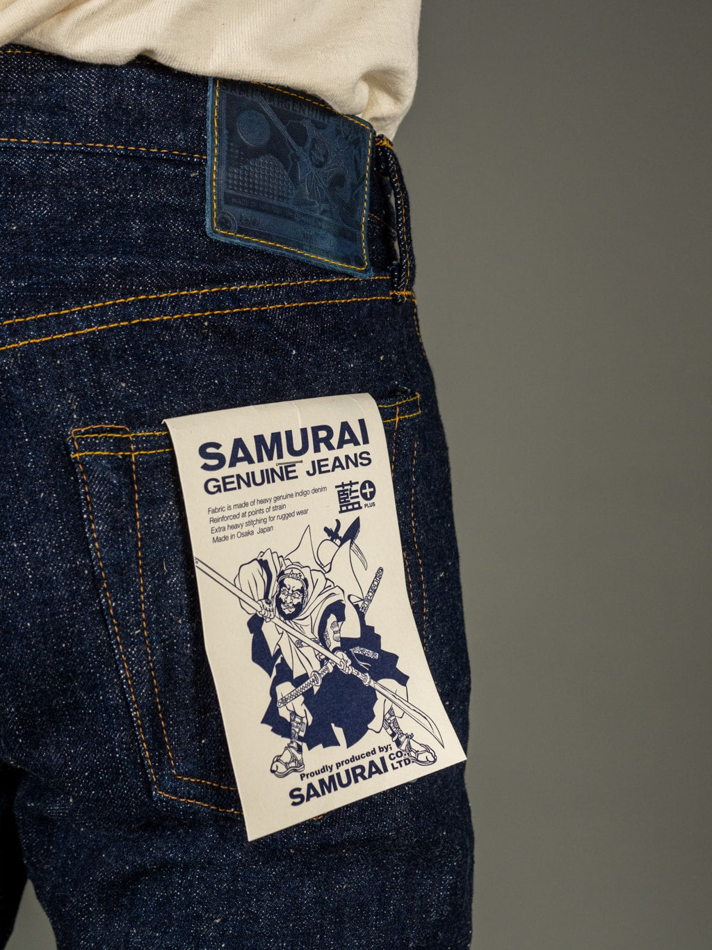 Samurai Jeans "Ai-Benkei" Natural Indigo Relax Tapered Jeans Back Pocket