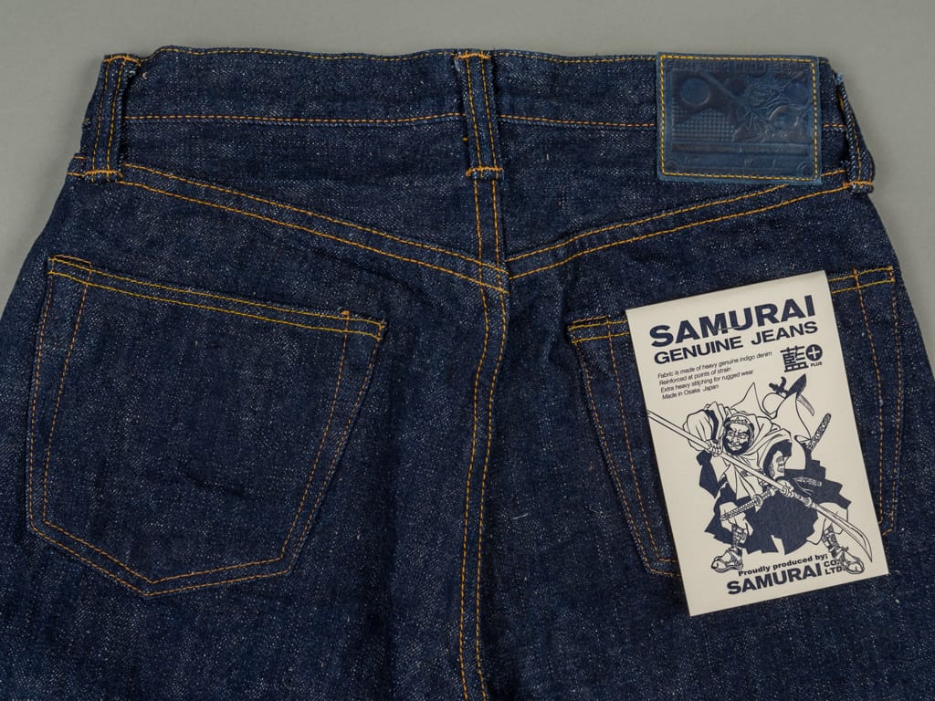Samurai Jeans "Ai-Benkei" Natural Indigo Relax Tapered Jeans Back Pockets
