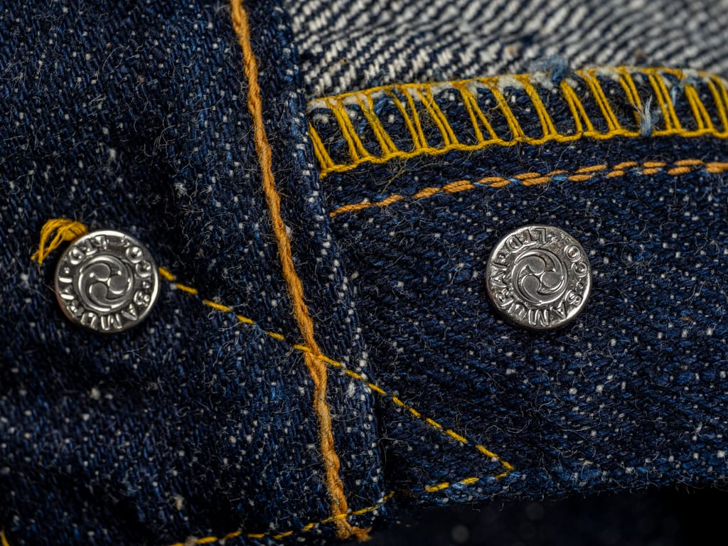Samurai Jeans "Ai-Benkei" Natural Indigo Relax Tapered Jeans Interior Details