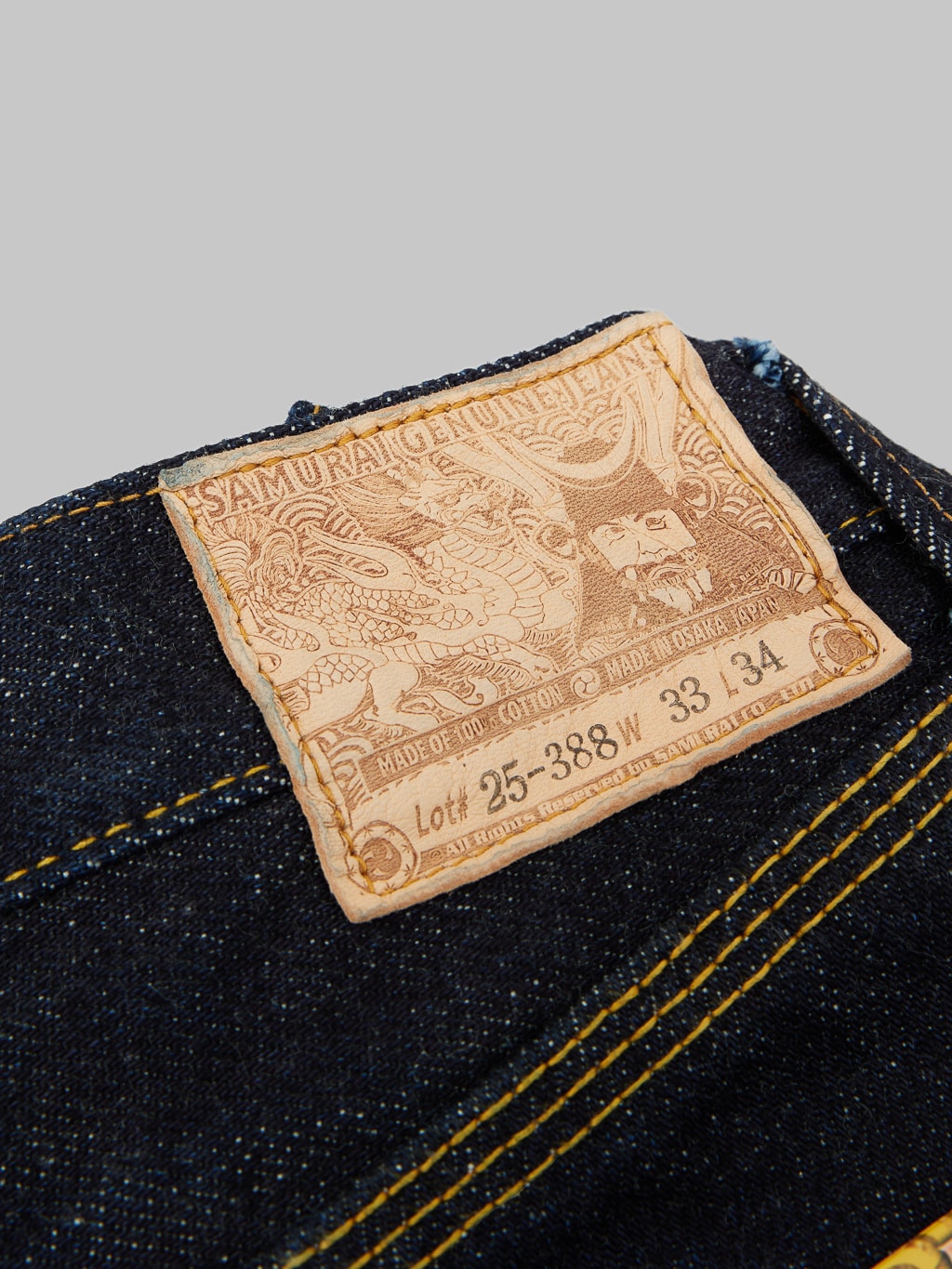 Samurai Jeans S511XX 25oz Kirinji Slim Tapered selvedge Jeans leather patch