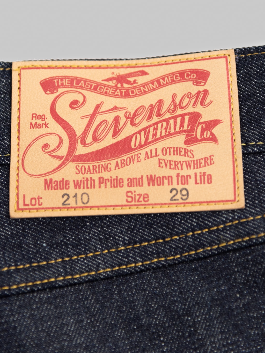 Stevenson Overall Big Sur 210 14oz Slim Tapered Jeans leather patch