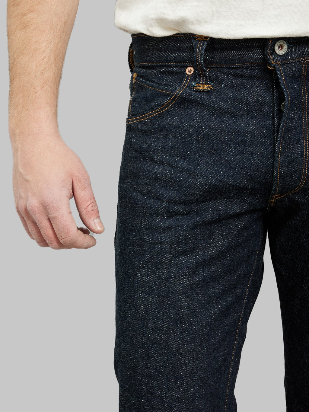 Stevenson Overall La Jolla 727 Slim Tapered Jeans  front pocket detail