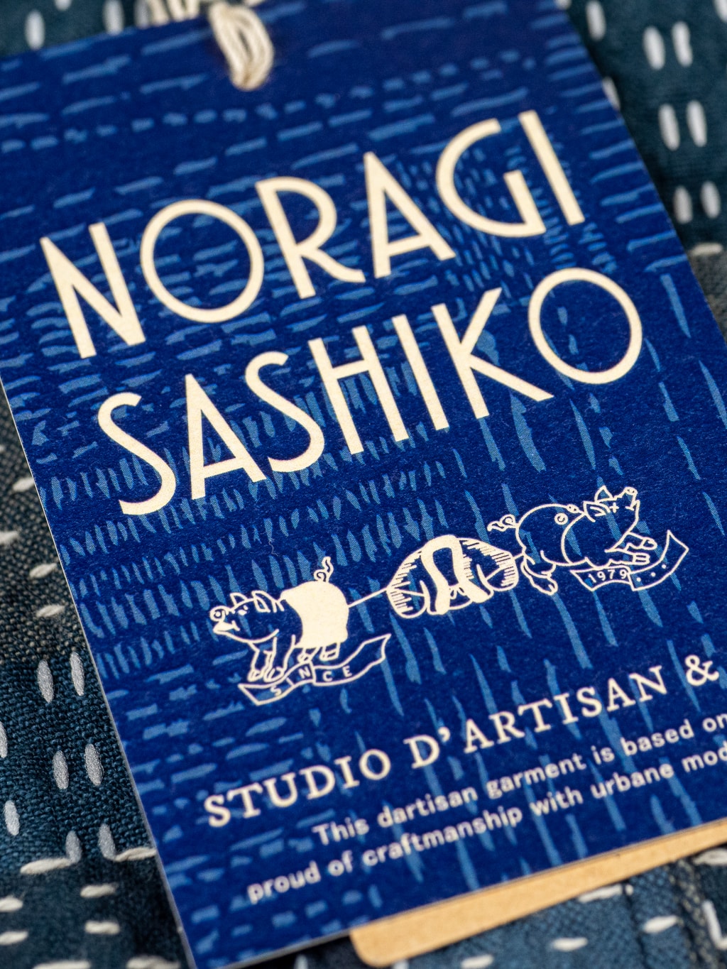 Studio D Artisan Nogari Sashiko Shirt label