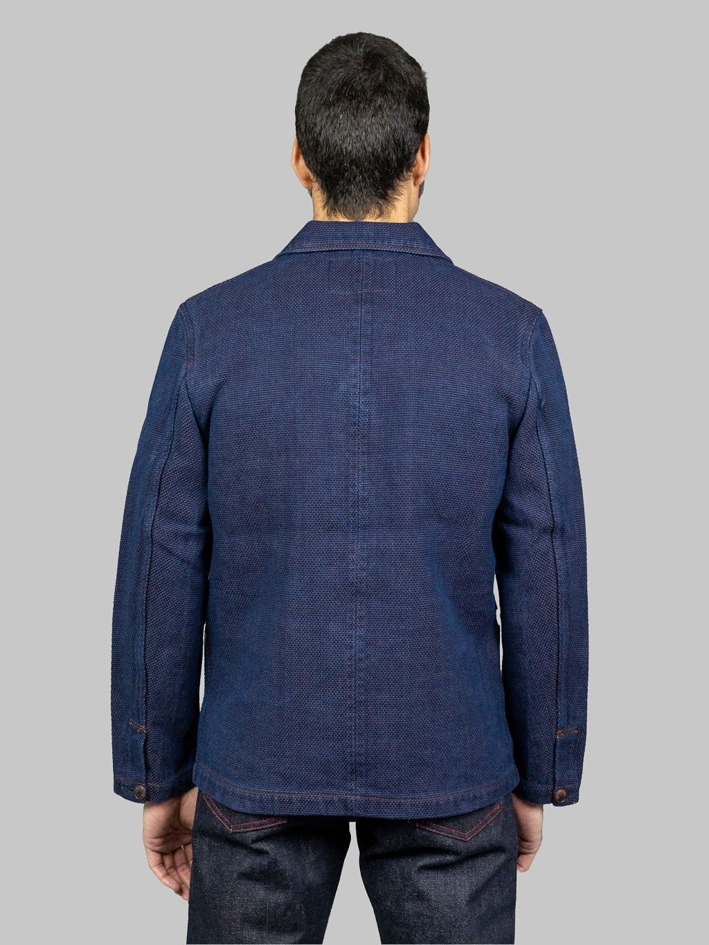Studio Dartisan indigo kakishibu sashiko selvedge jacket back fit