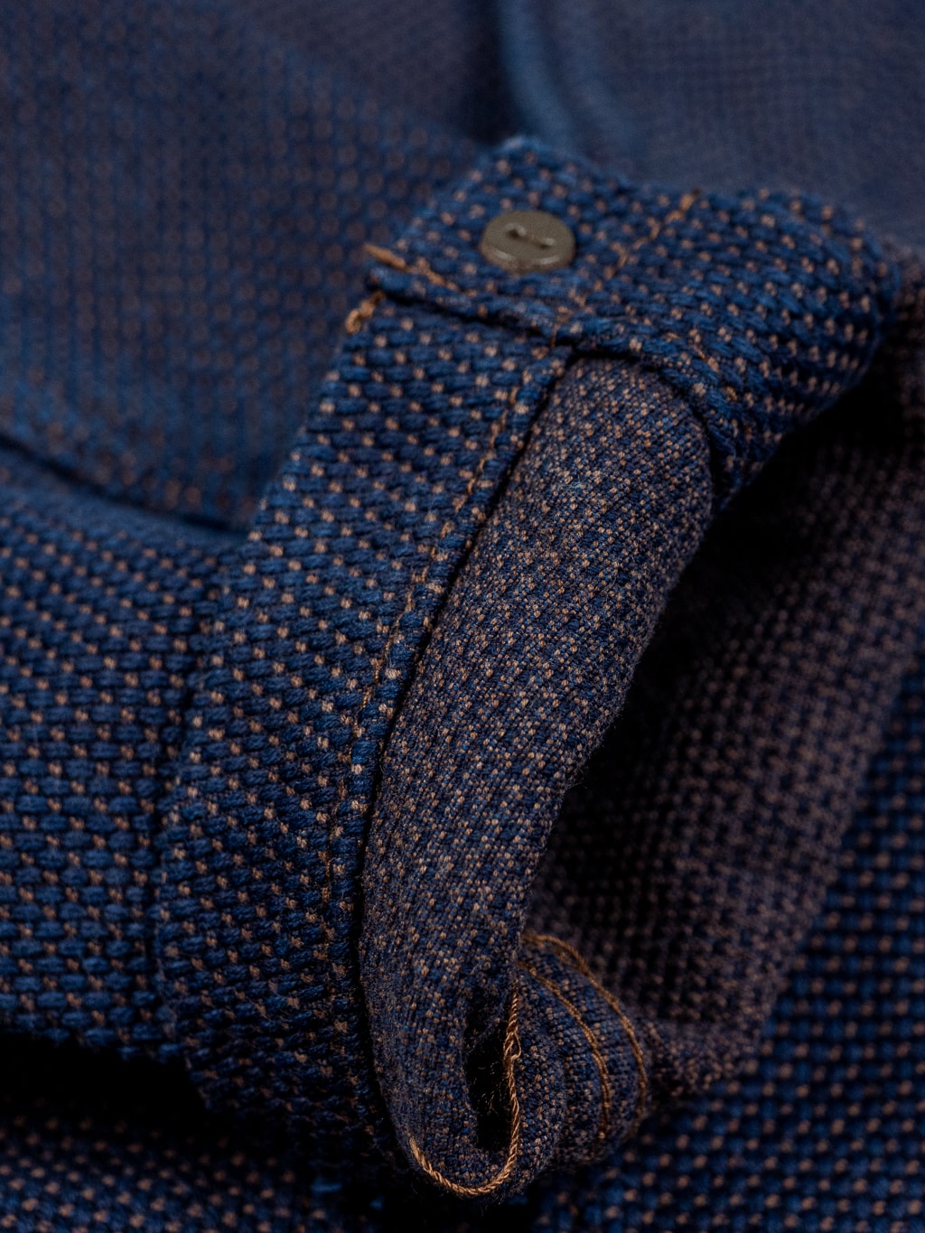 Studio Dartisan indigo kakishibu sashiko selvedge jacket cuff
